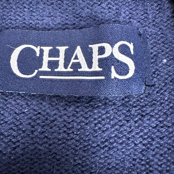 Chaps Mens Navy Blue Half Zip Pullover Sweater Size XXL Cotton Blend Ribbed Knit - Picture 3 of 7